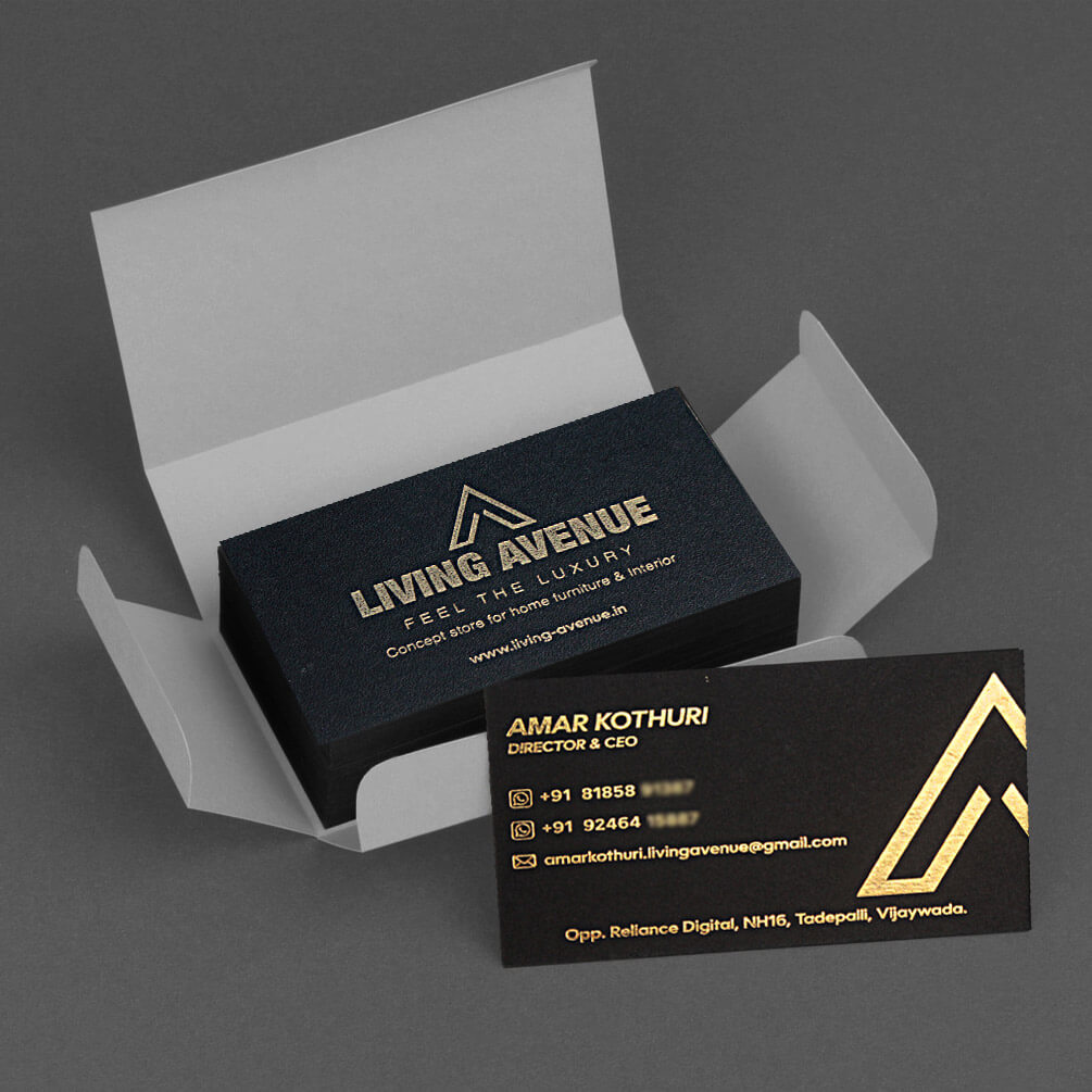 Creative Force Communications Black unique embossed visiting card